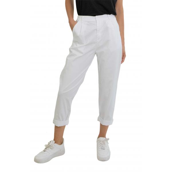 Pantalone chino in cotone con elastico dietro leggero